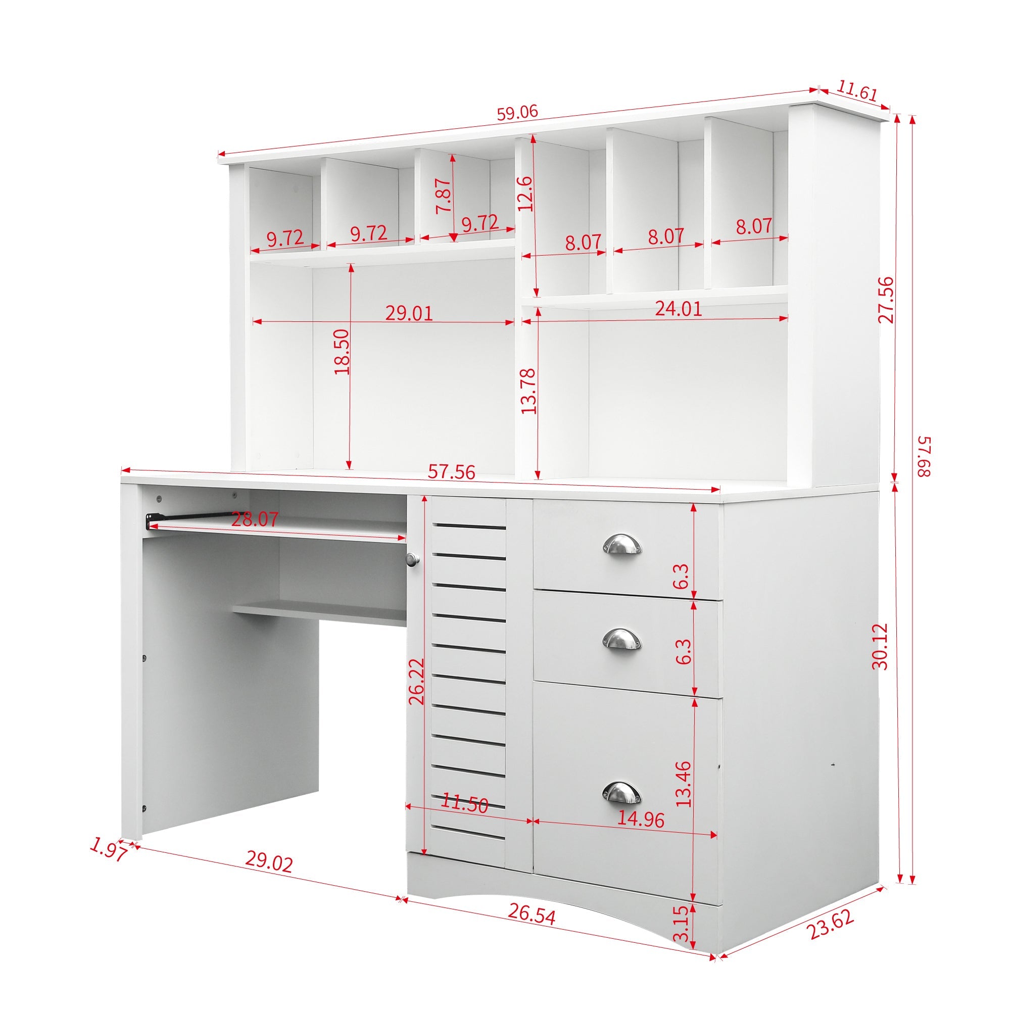 Home Office Computer Desk with Hutch