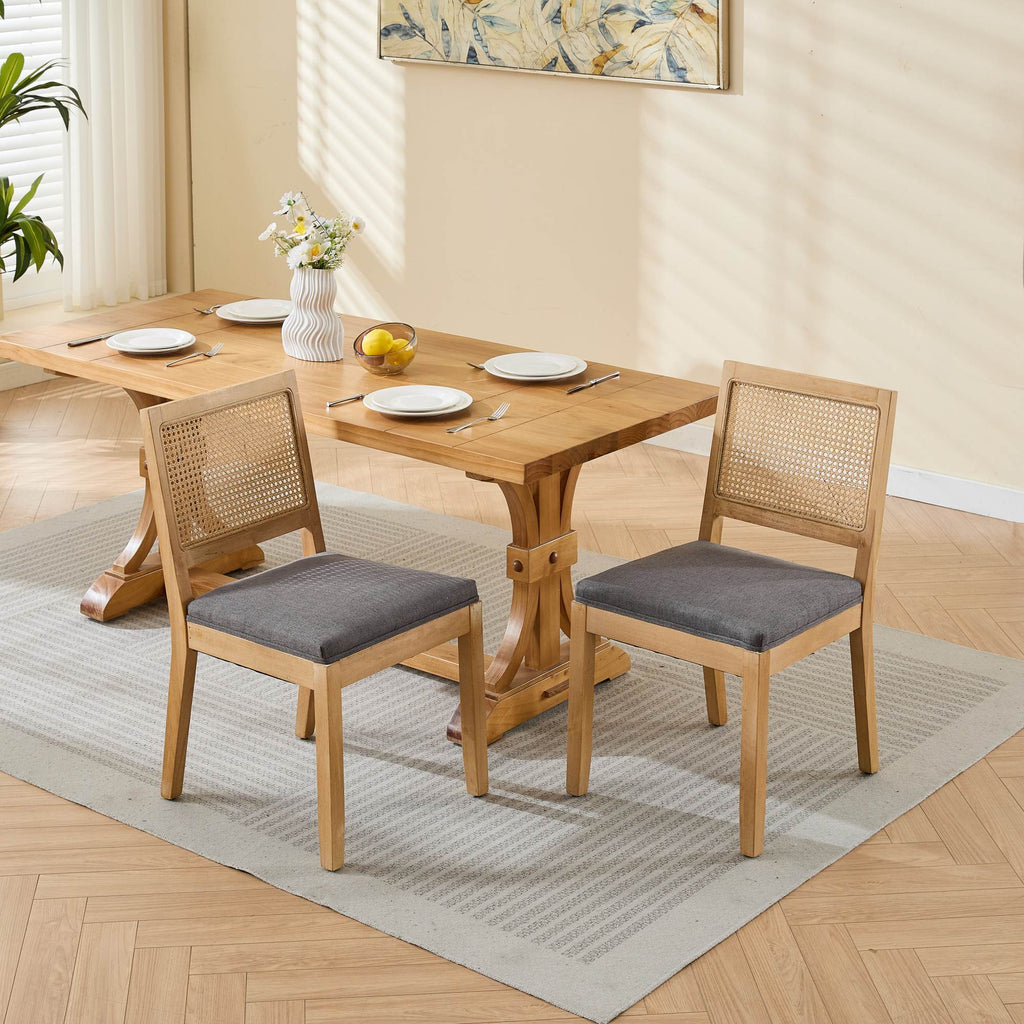 Farmhouse Rattan Dining Chairs (Set of 2)