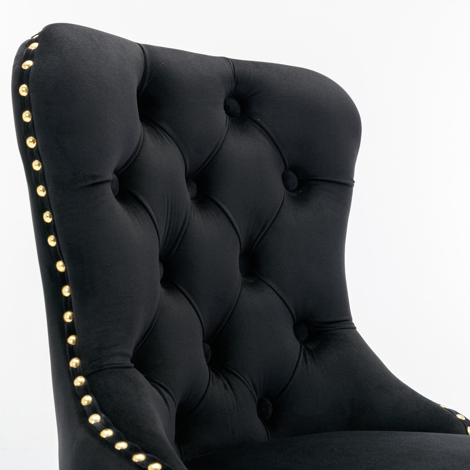 Modern Upholstered Swivel Velvet Barstools (Set of 2)