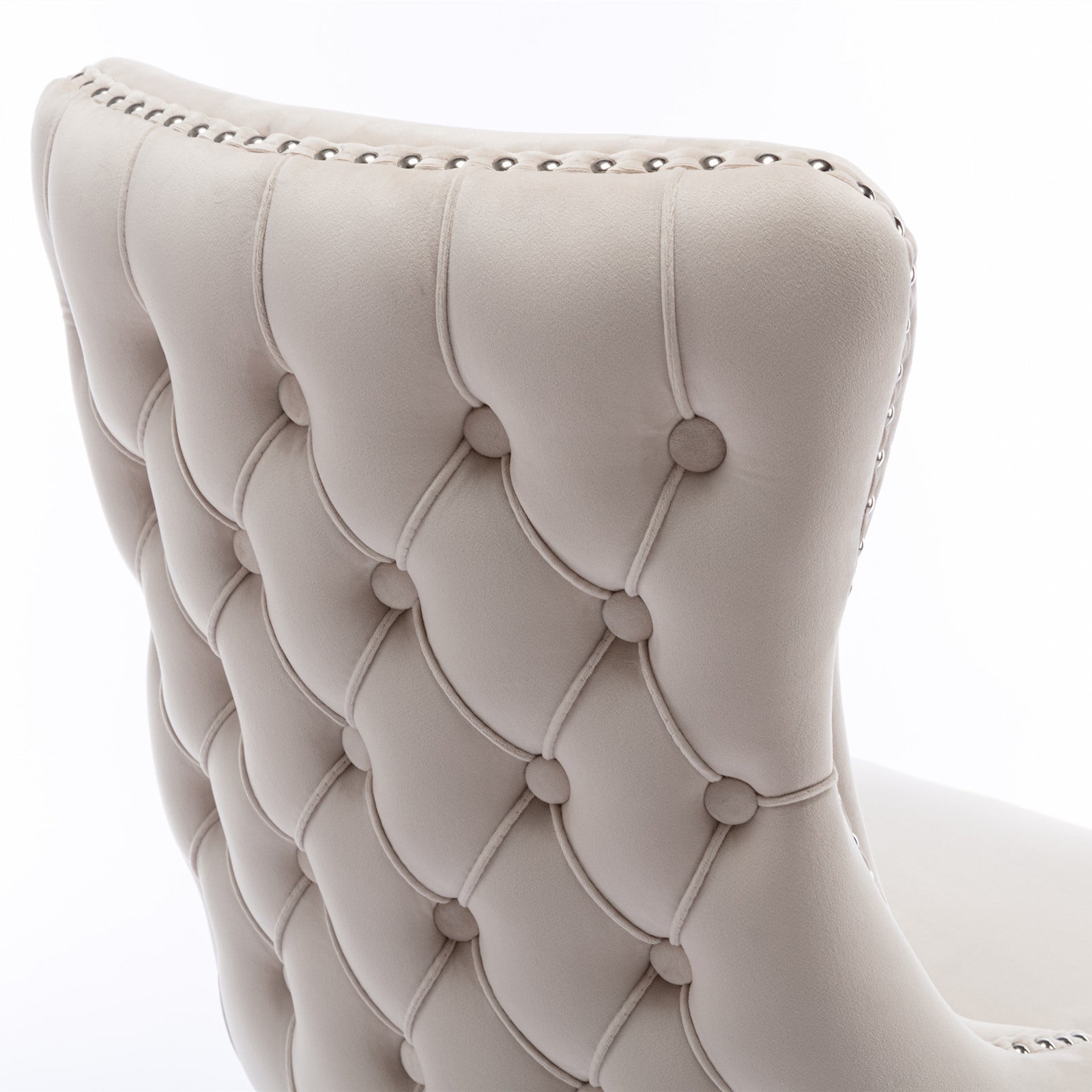 Modern Velvet Upholstered Wing-Back Dining Chairs (Set of 2)