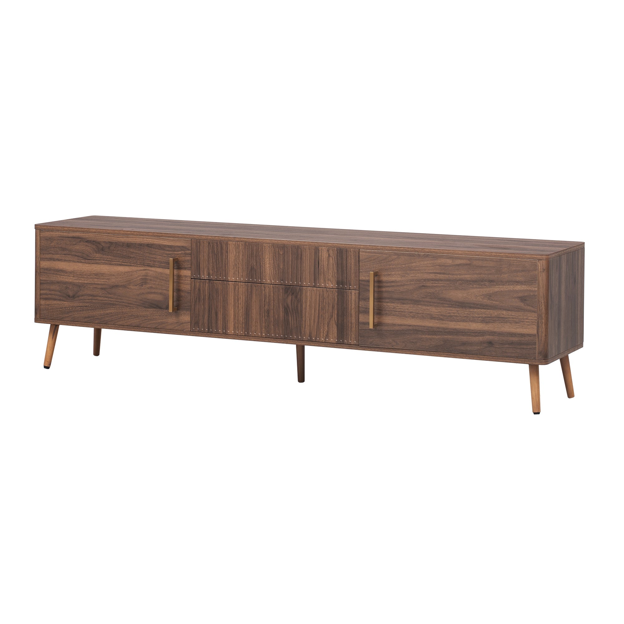 Mid Century TV Stand with 2 Drawers
