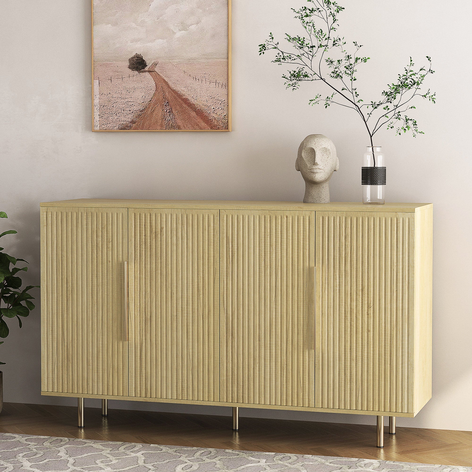 Modern Wood Buffet Cabinet with Storage