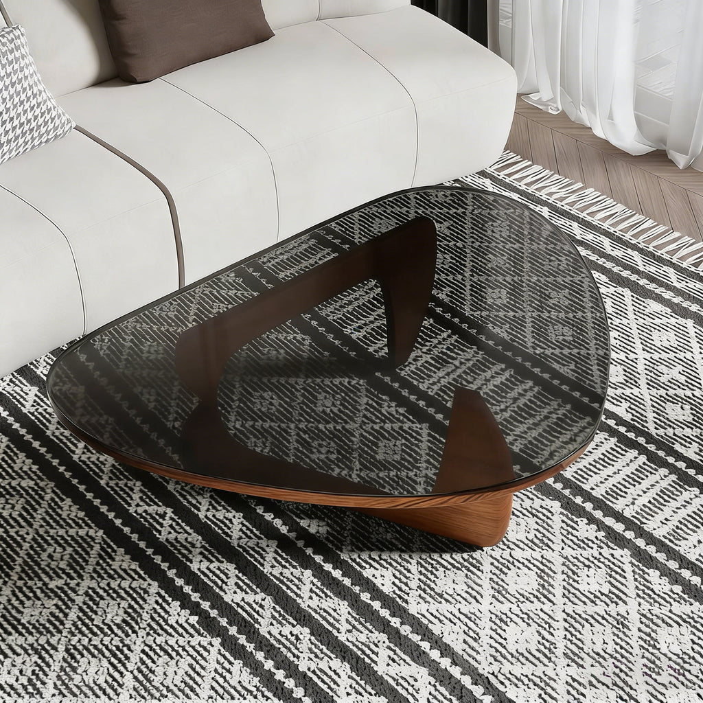 35.8' x 25.6' x 15.7' Mid Century Modern Glass Coffee Table