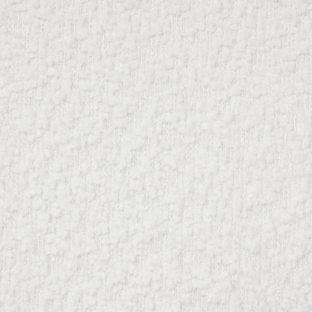 Cozy White Bouclé Upholstered Wood Bed