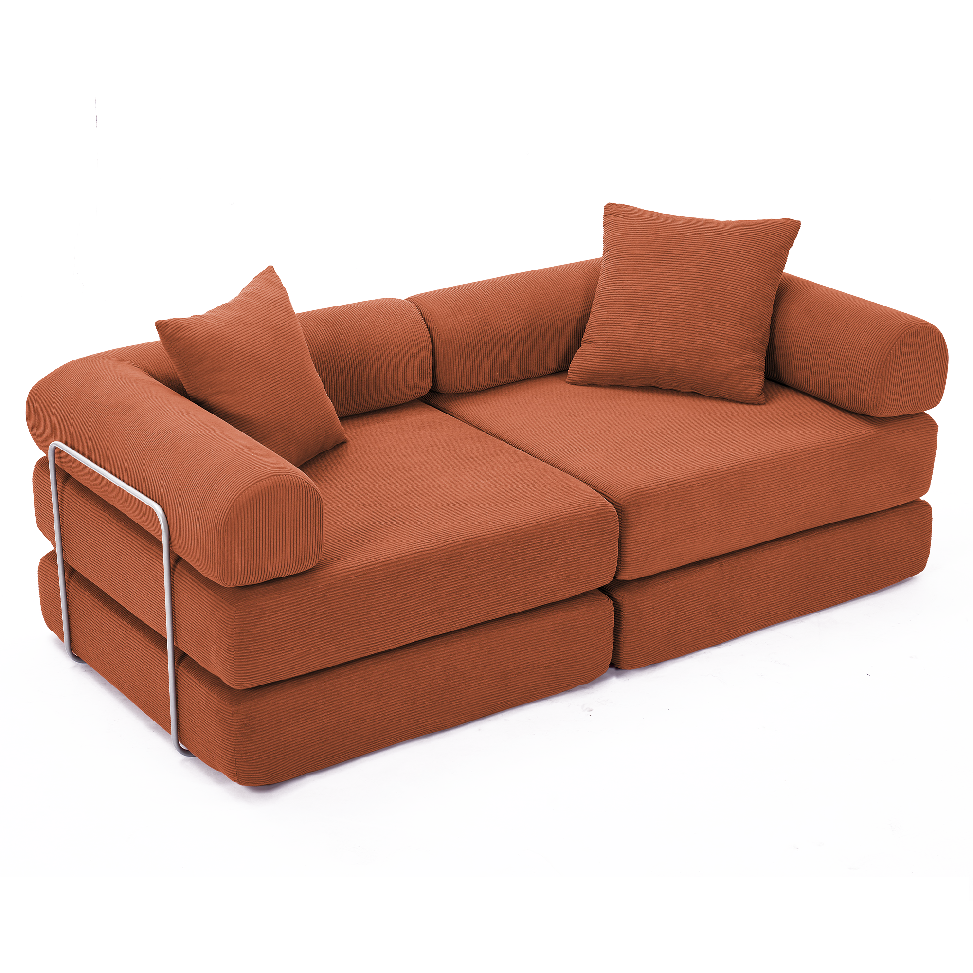 2 Seat Convertible Couch Folding Mattress Couch Sofa Bed