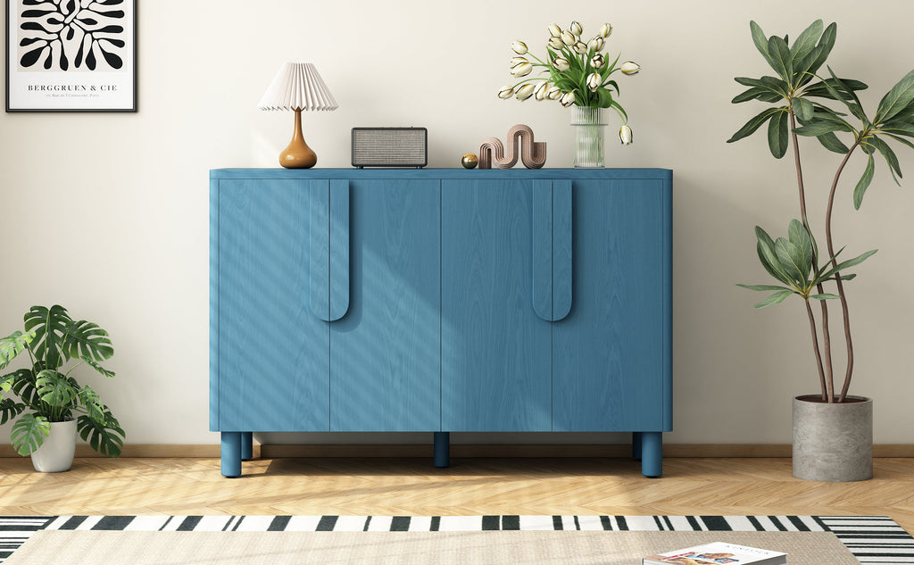 Wood Storage Cabinet with Unique Arc Handles