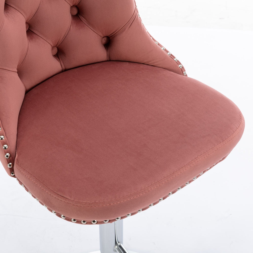 25-33 Inch Modern Velvet Swivel Barstools (Set of 2)