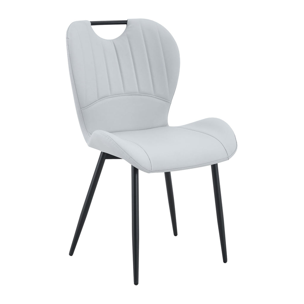 Set of 4 Fabric Dining Chairs Black Metal Frame Wide Cushioned Comfortable