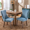 Modern Velvet Upholstered Wing-Back Dining Chairs (Set of 2)