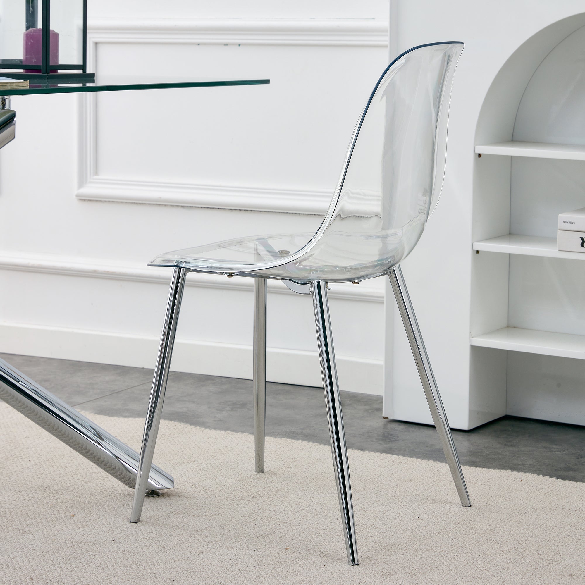 Modern Minimalist Transparent Metal Dining Chairs