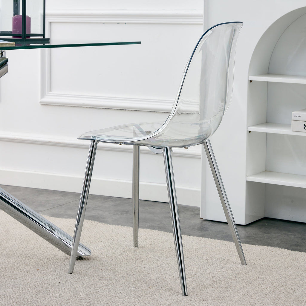 Modern Minimalist Transparent Metal Dining Chairs