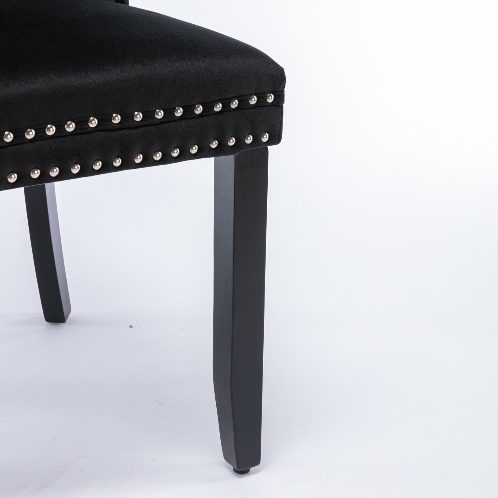Modern High-end Tufted Solid Wood Velvet Dining Chair(Set of 2)