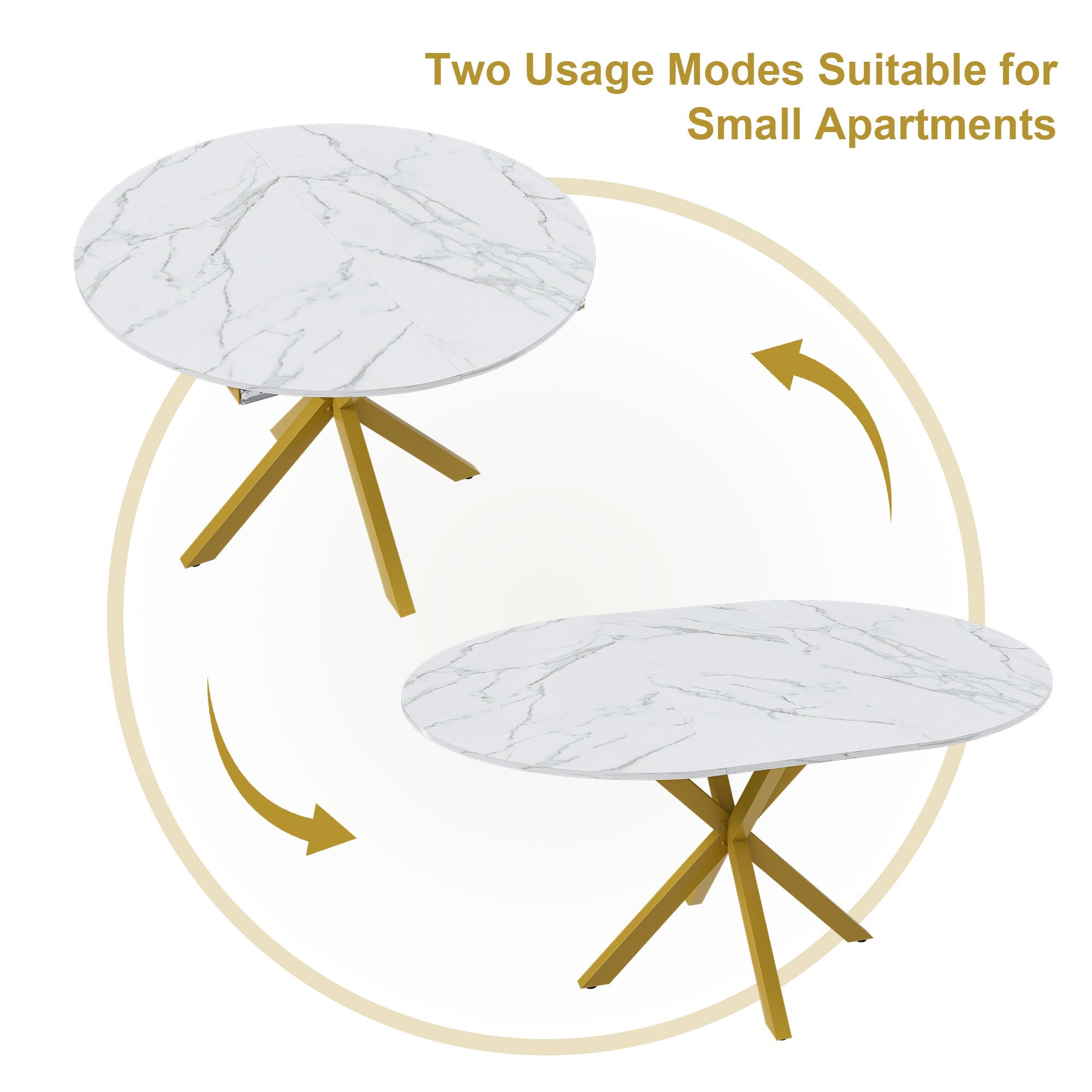 Modern Solid Wood Veneer Retractable Dining Table