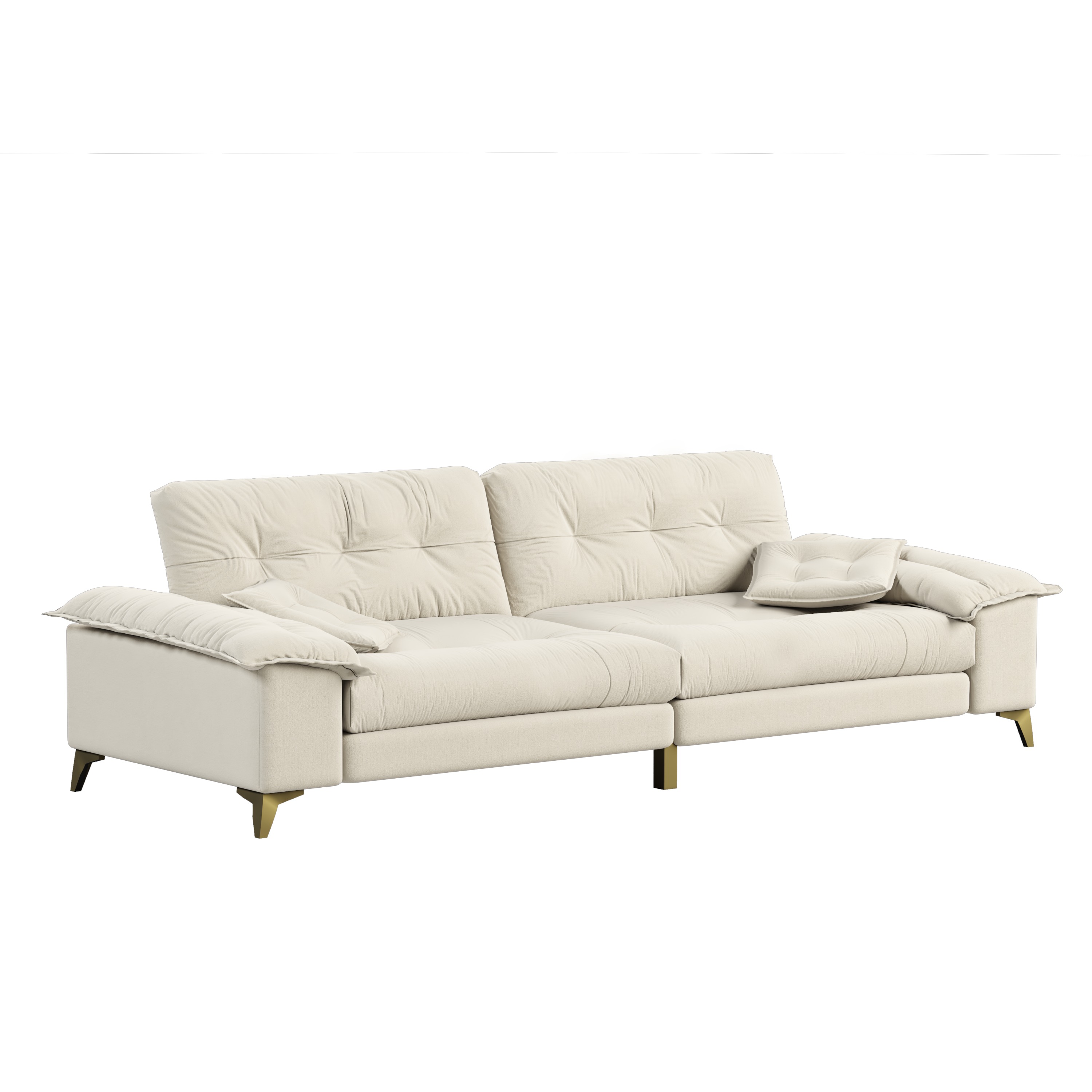 104.7 ' Modern 4-Seat Cloud Sofa with Wide Removable Armrests