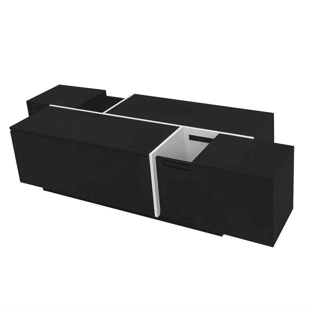 Multi-Functional Extendable Coffee Table with 2 Storage Space and Drawers