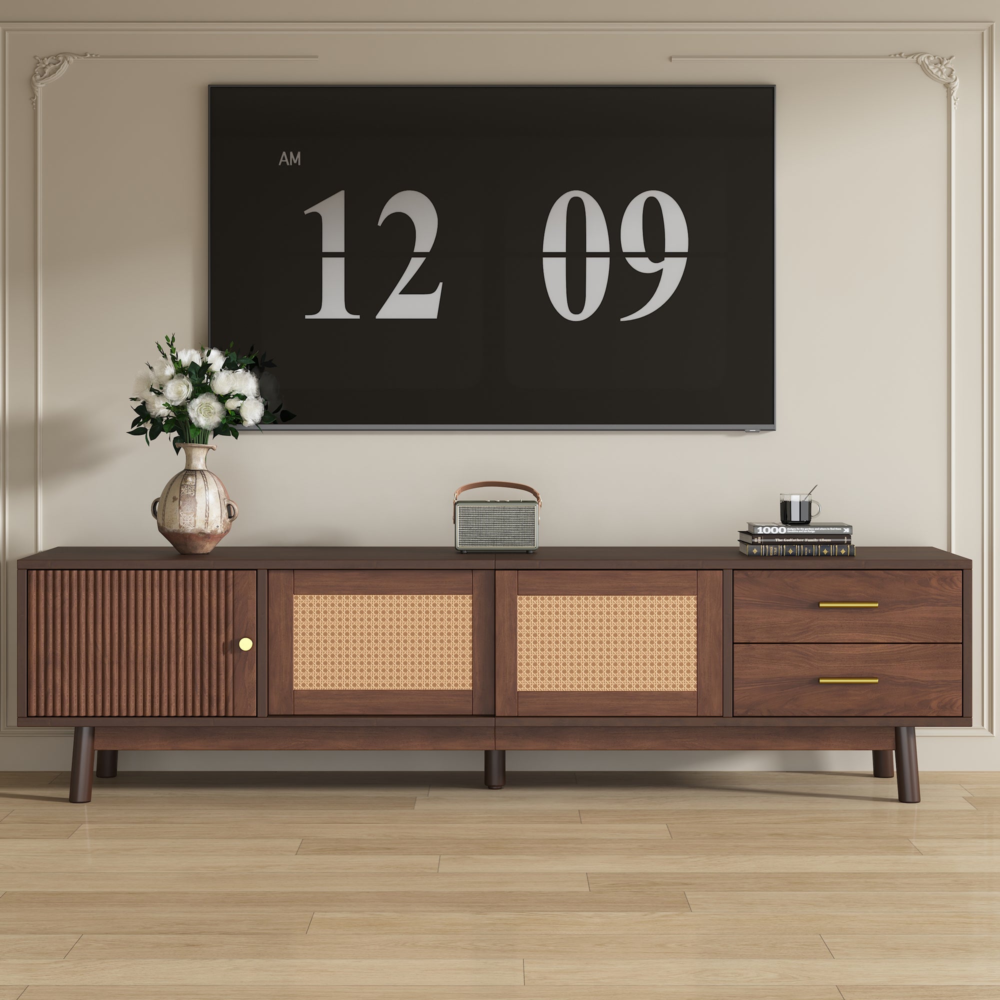 Mid Century Modern TV Stand for 80' TVs
