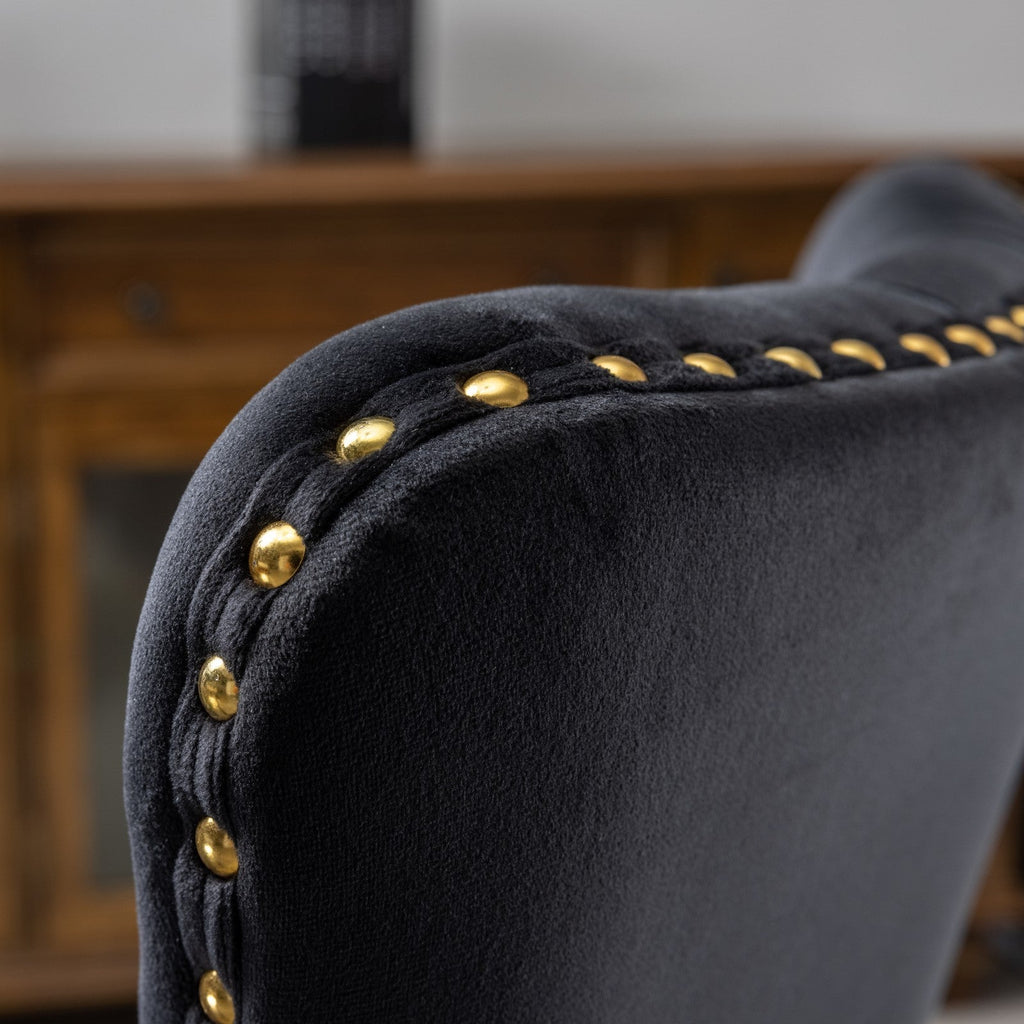 Modern Velvet Upholstered Tufted Button Home Office Chair