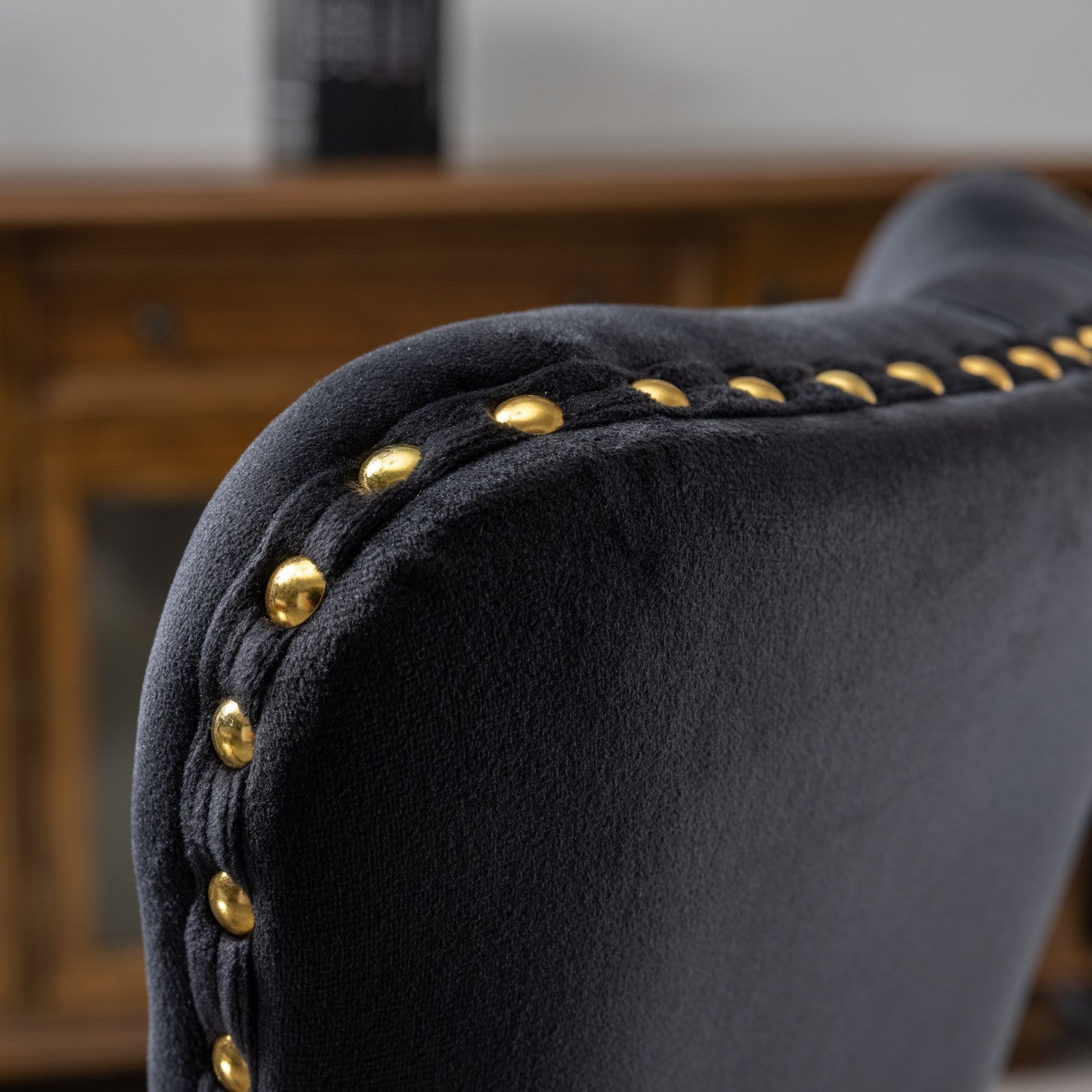 Modern Velvet Upholstered Tufted Button Home Office Chair