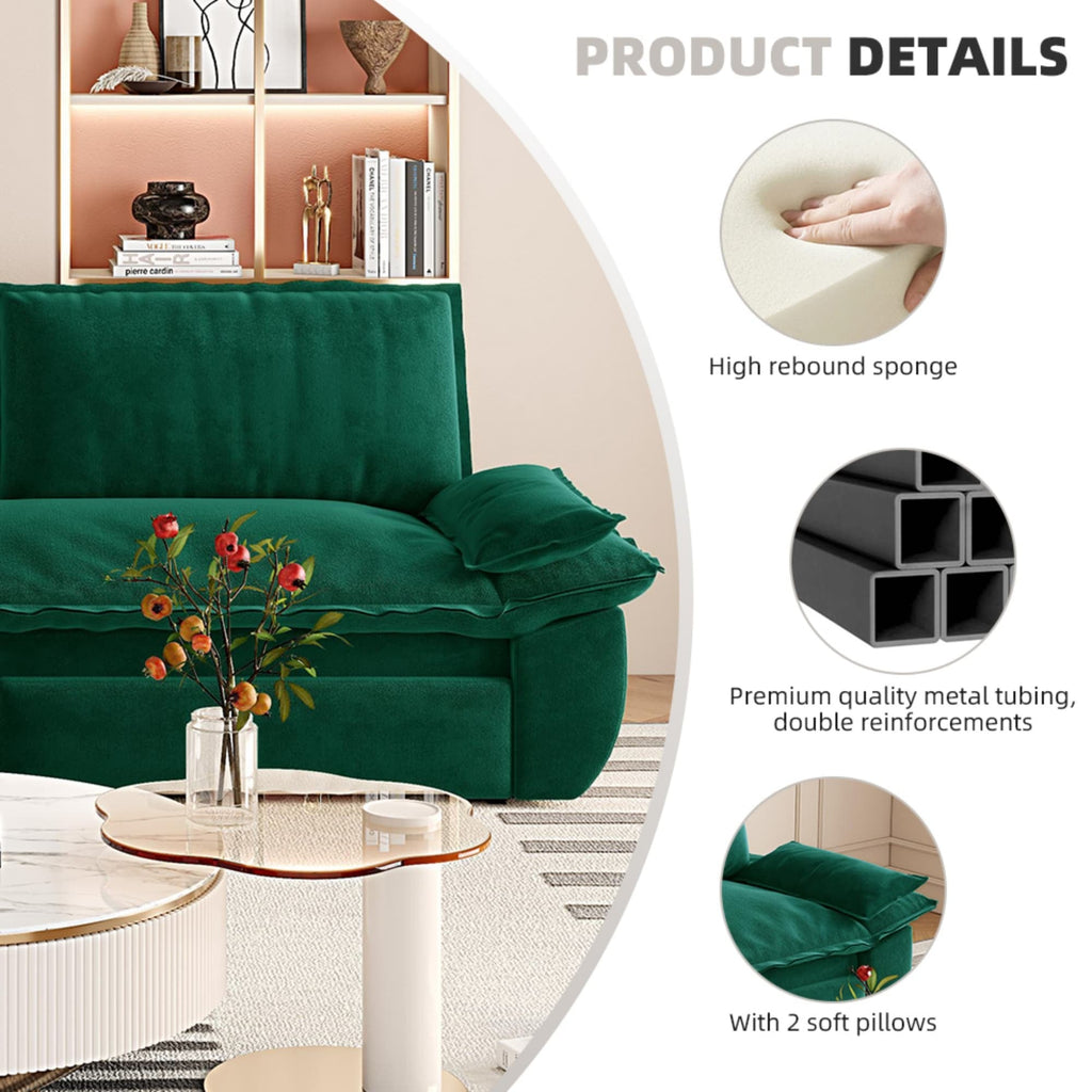 73.2" 3-in-1 Queen Convertible Sleeper Sofa Bed