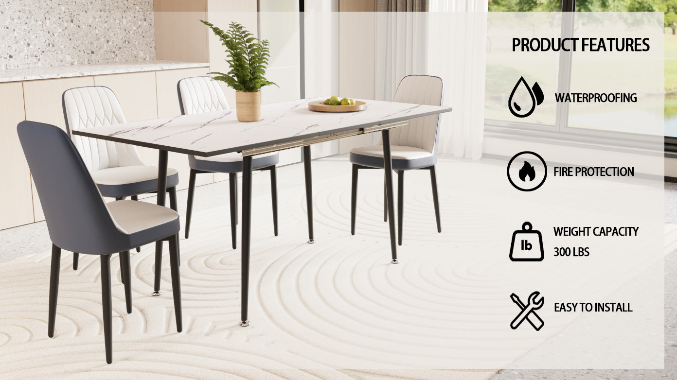 47'-63' Expandable Dining Table and Chair Set
