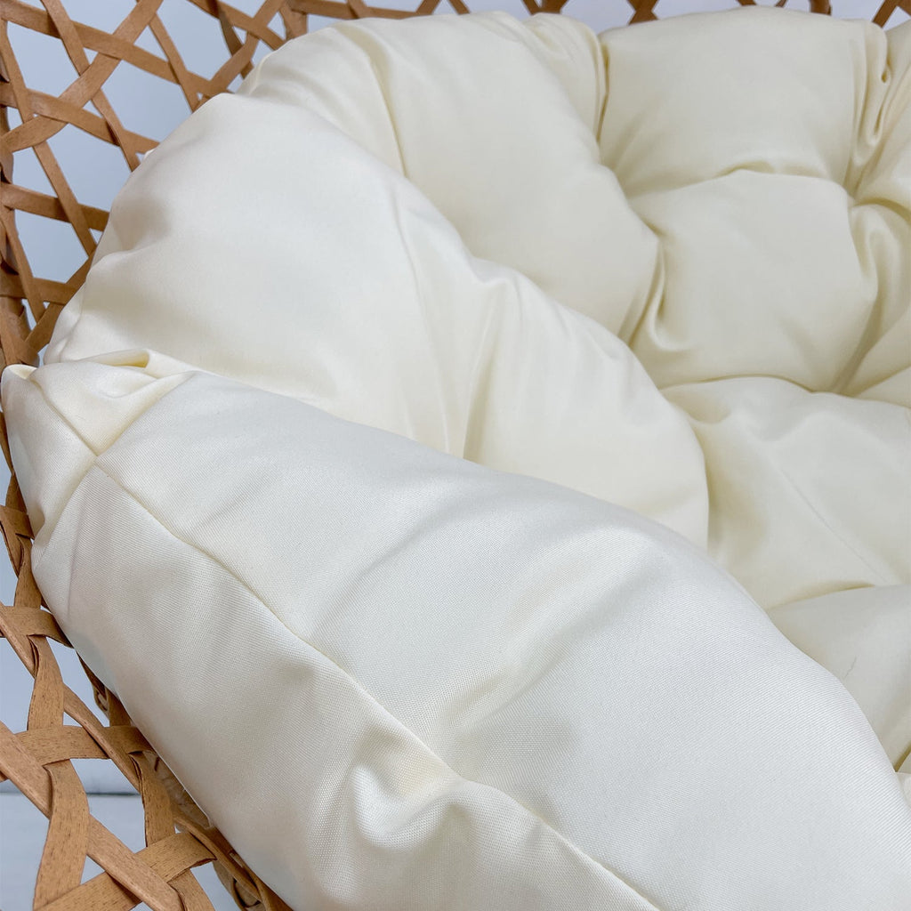 Folding PE Rattan Hanging Egg Chair with Aluminum Steel Frame