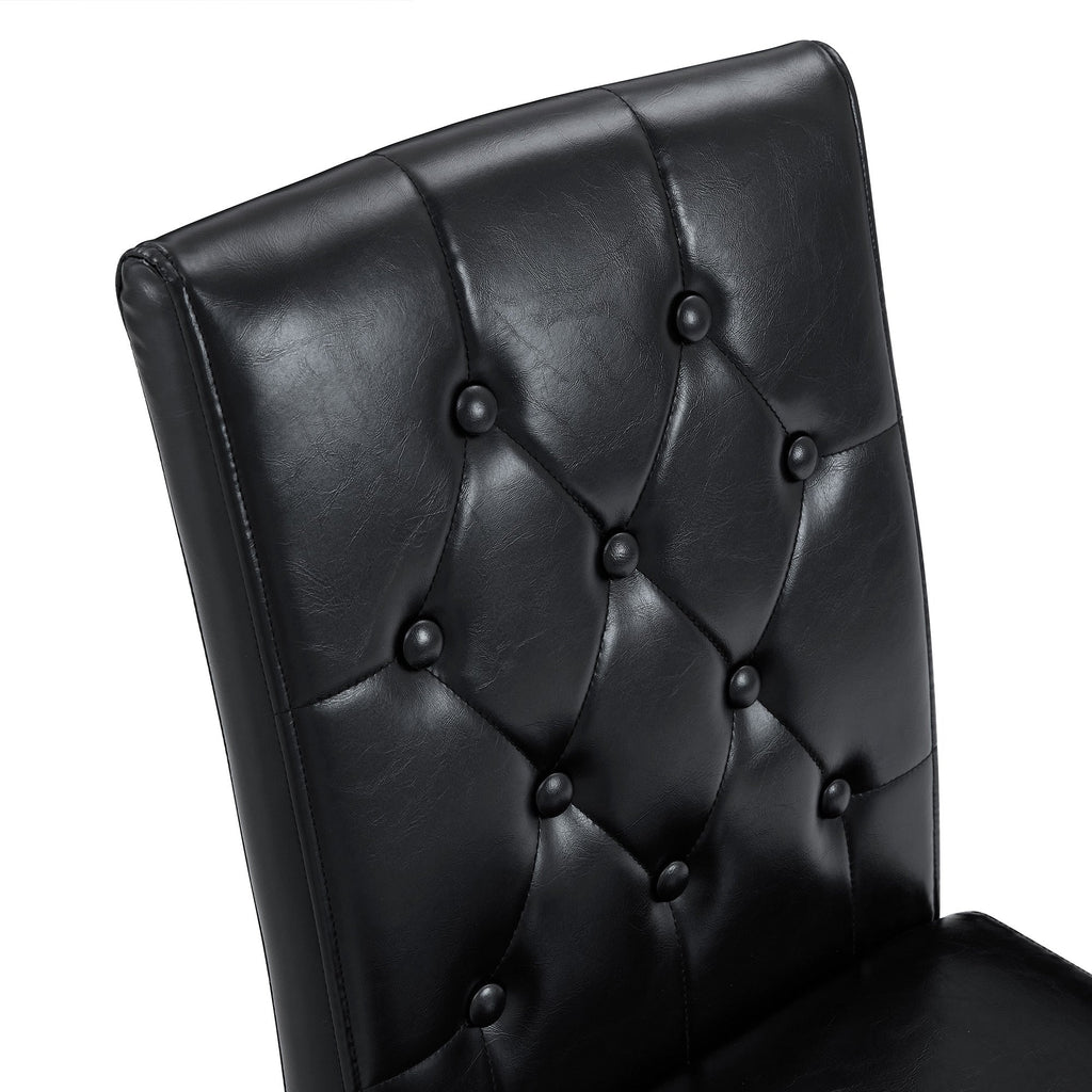 35 Inches Black PU Dining Chairs (Set of 4)