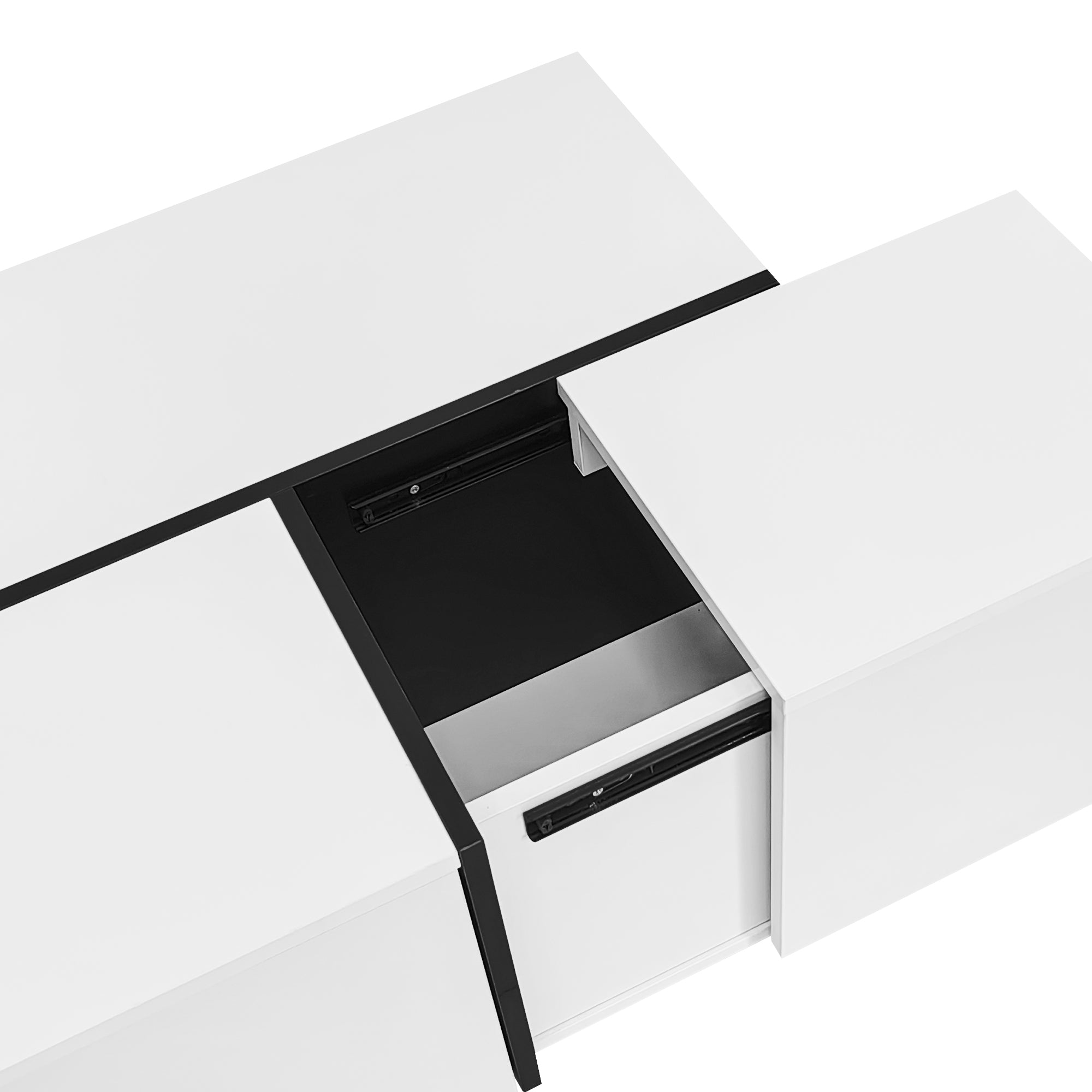 Multi-Functional Extendable Coffee Table with 2 Storage Space and Drawers