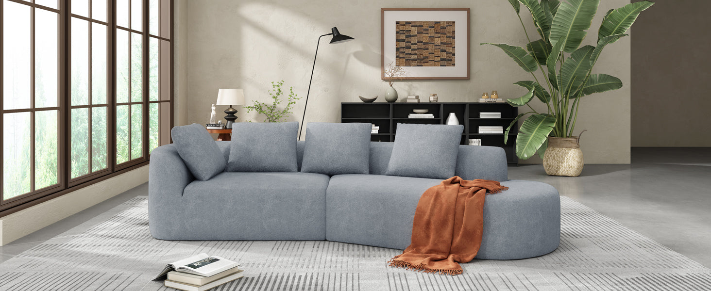 116' Modern Curved Sectional Sofa for Living Room