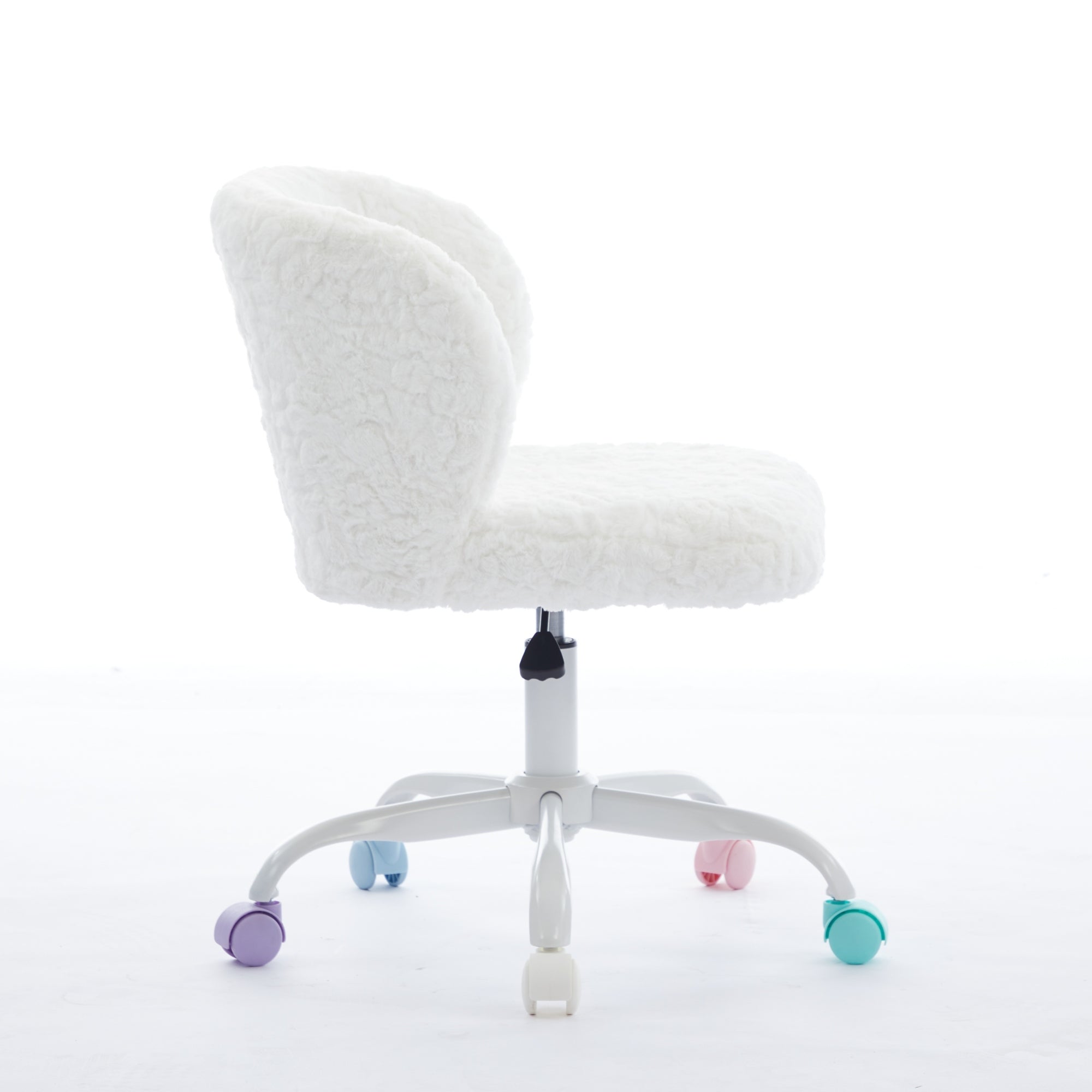 Artificial Rabbit Hair Adjustable Office Chair with Metal Base