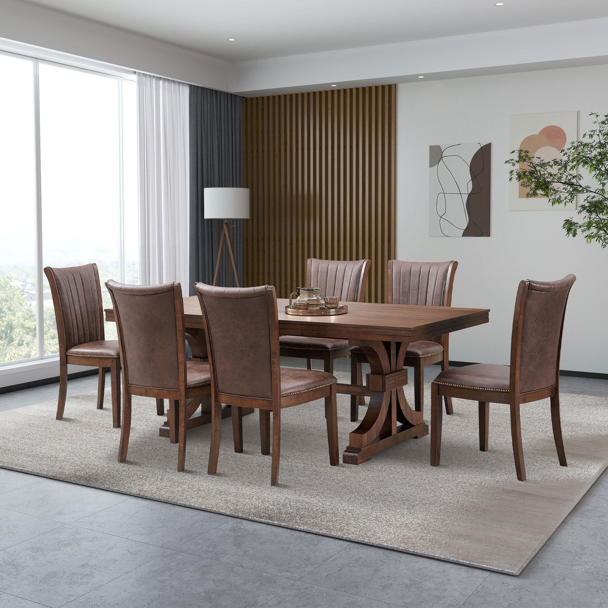 Mid Century Wooden Dining Chairs (Set of 2)