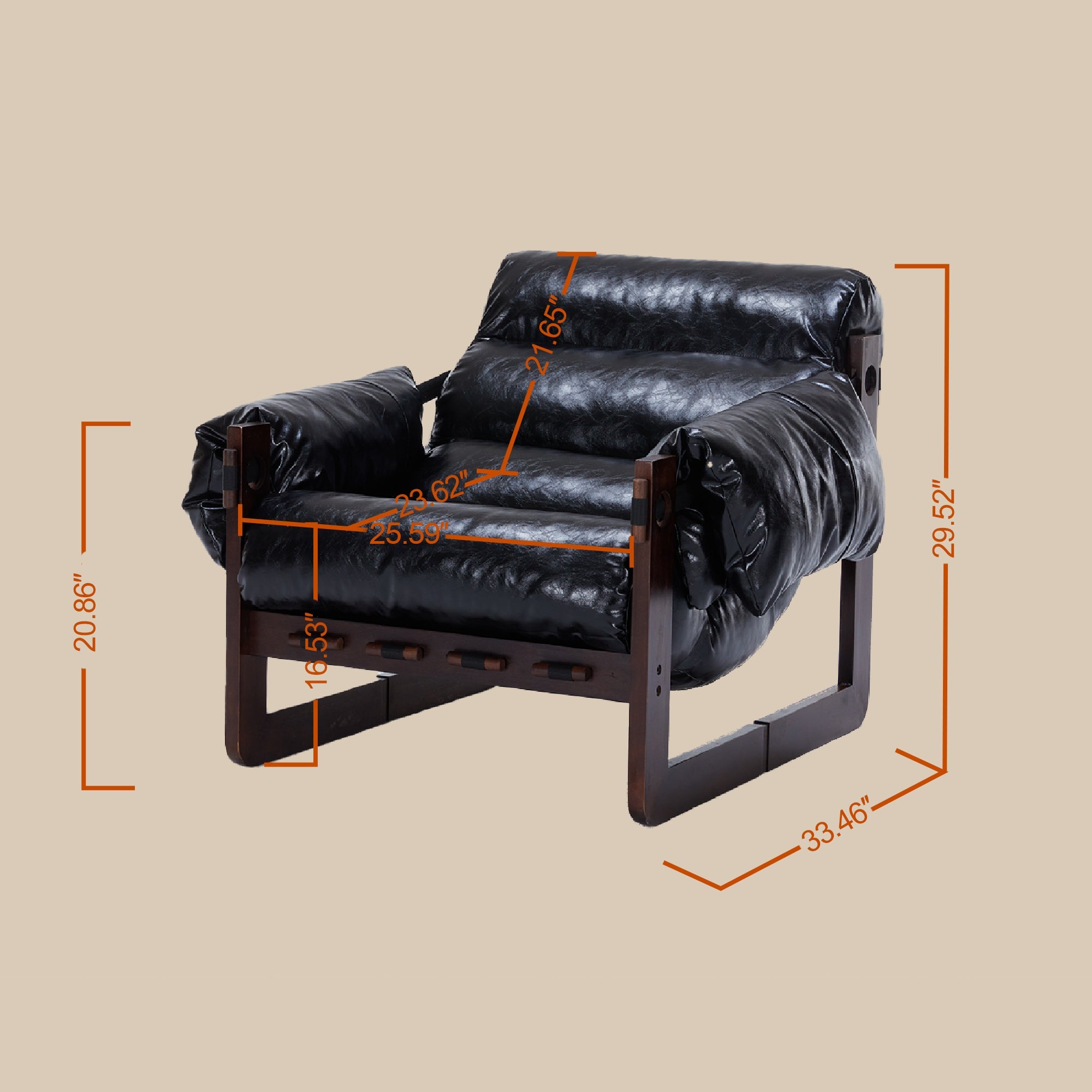 Medieval Modern Lounge Chair Removable Armrests Vintage Oil Wax Leather Sofa