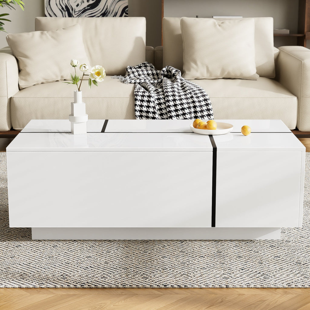 Multi-Functional Extendable Coffee Table with 2 Storage Space and Drawers