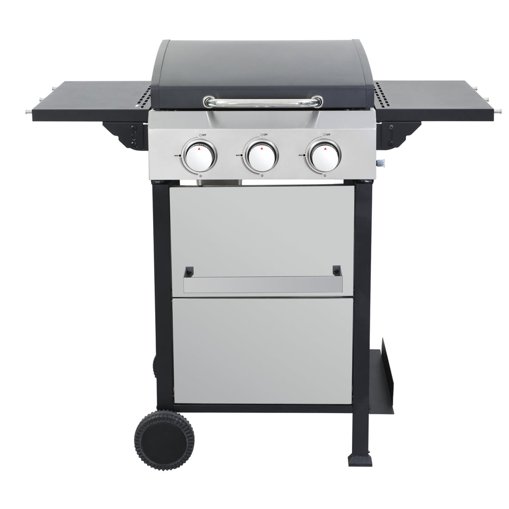 3 Burner Propane Gas BBQ Grill 36900BTU Stainless Steel Cooking Surface Foldable Table