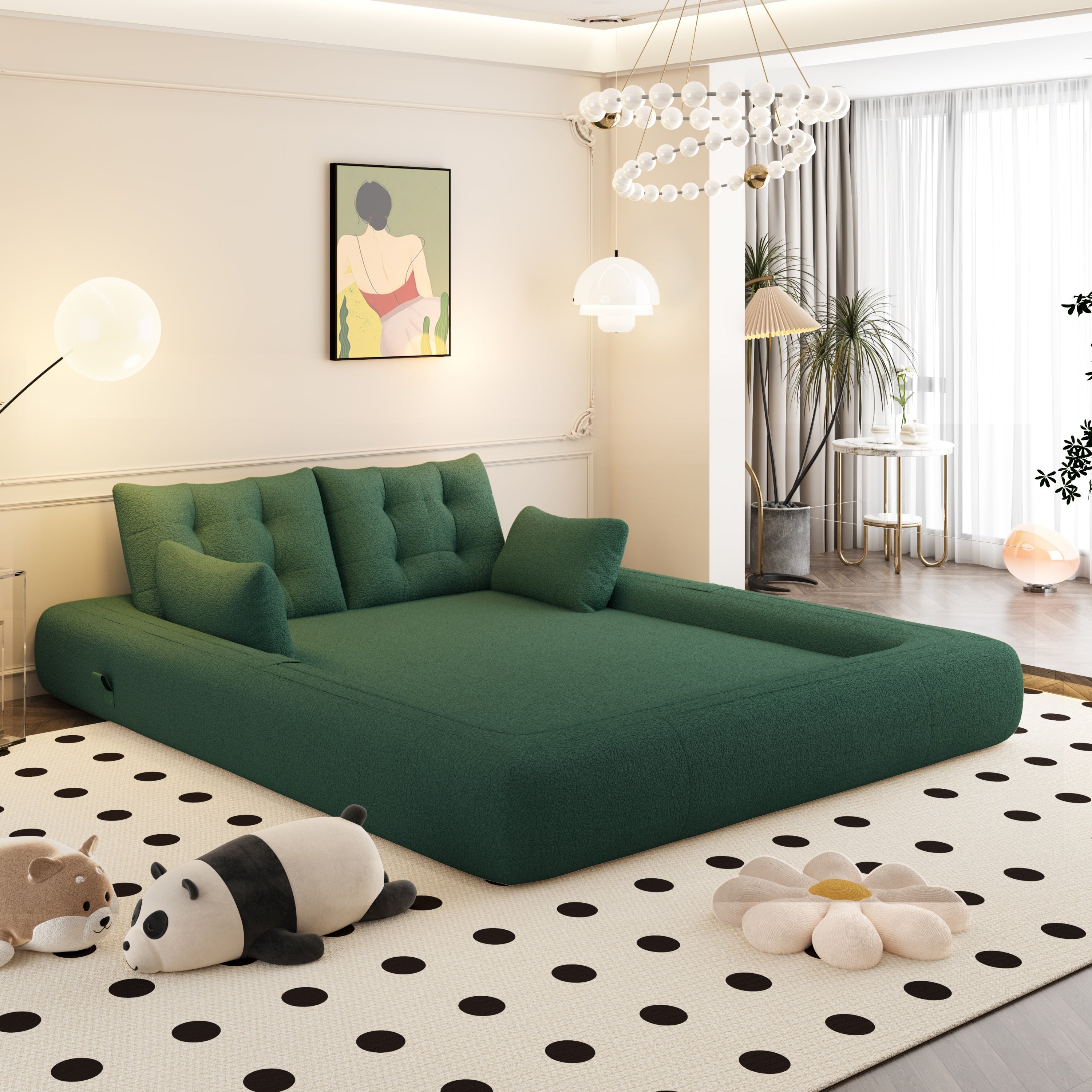 78.7 ' Multi-Functional Teddy Foldable Sofa Bed