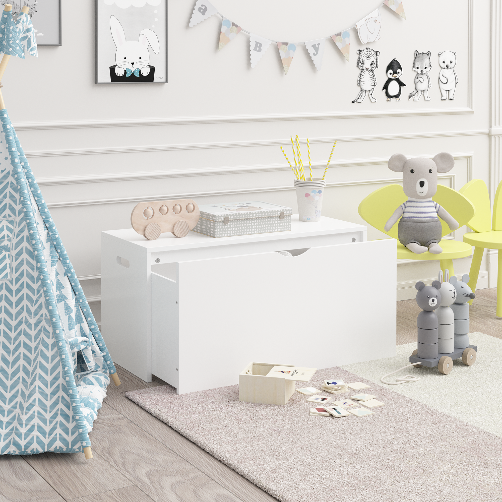 Kids Toy Storage Organizer with Rolling Drawer