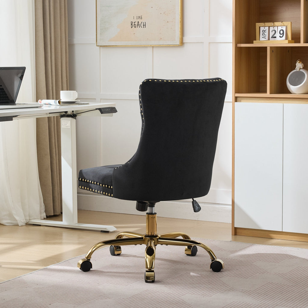 Modern Velvet Upholstered Tufted Button Home Office Chair