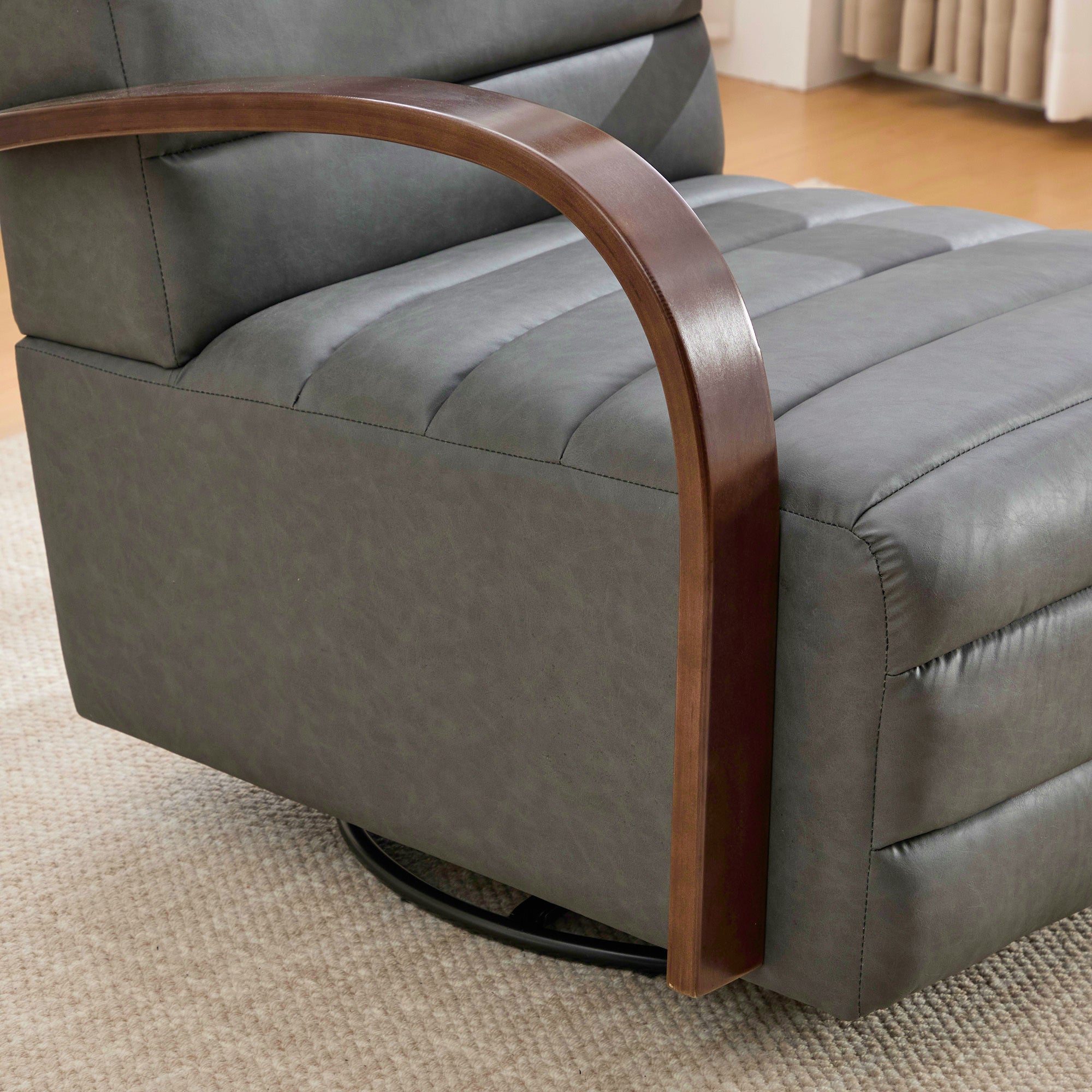 Modern Upholstered 360° Swivel Accent Chair