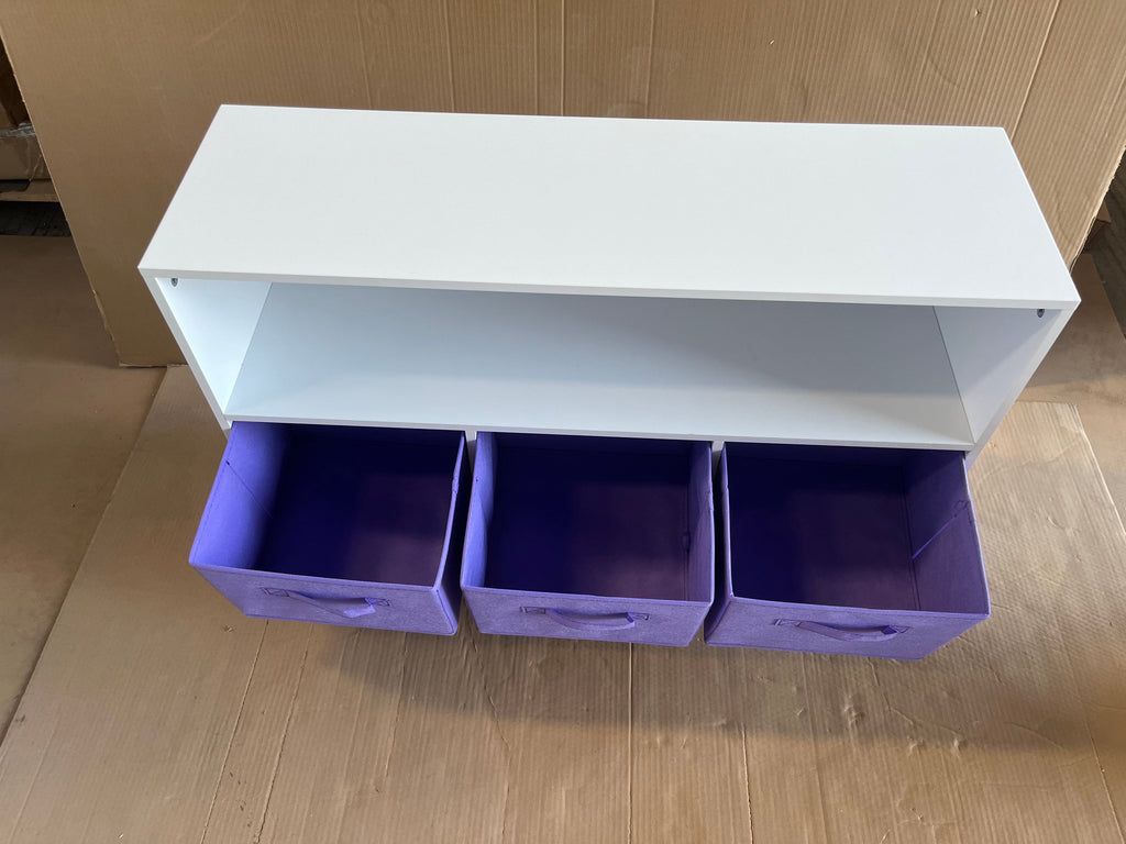 Children's Book Display Kids Bookcase with 3 Fabric Bins