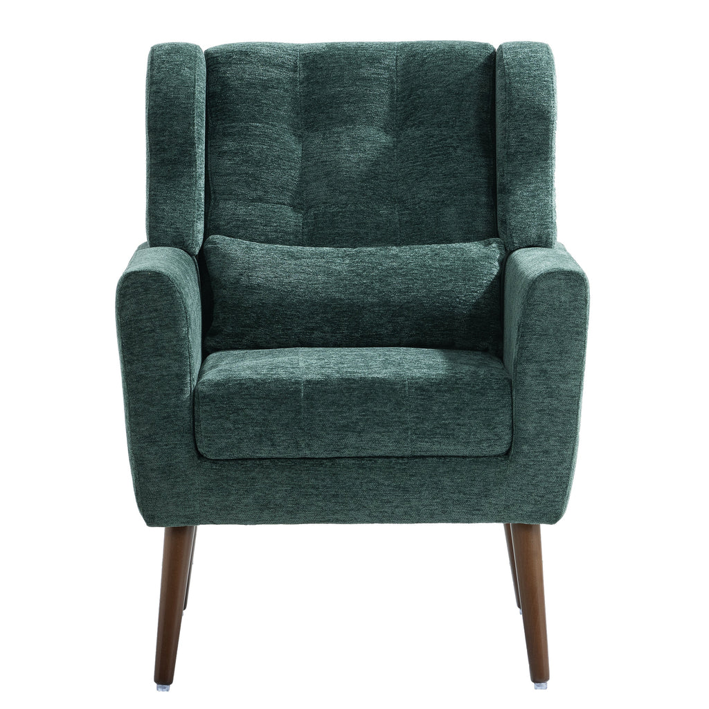Mid-Century Chenille Accent Chair – Comfy Reading Chair with Lounge Style