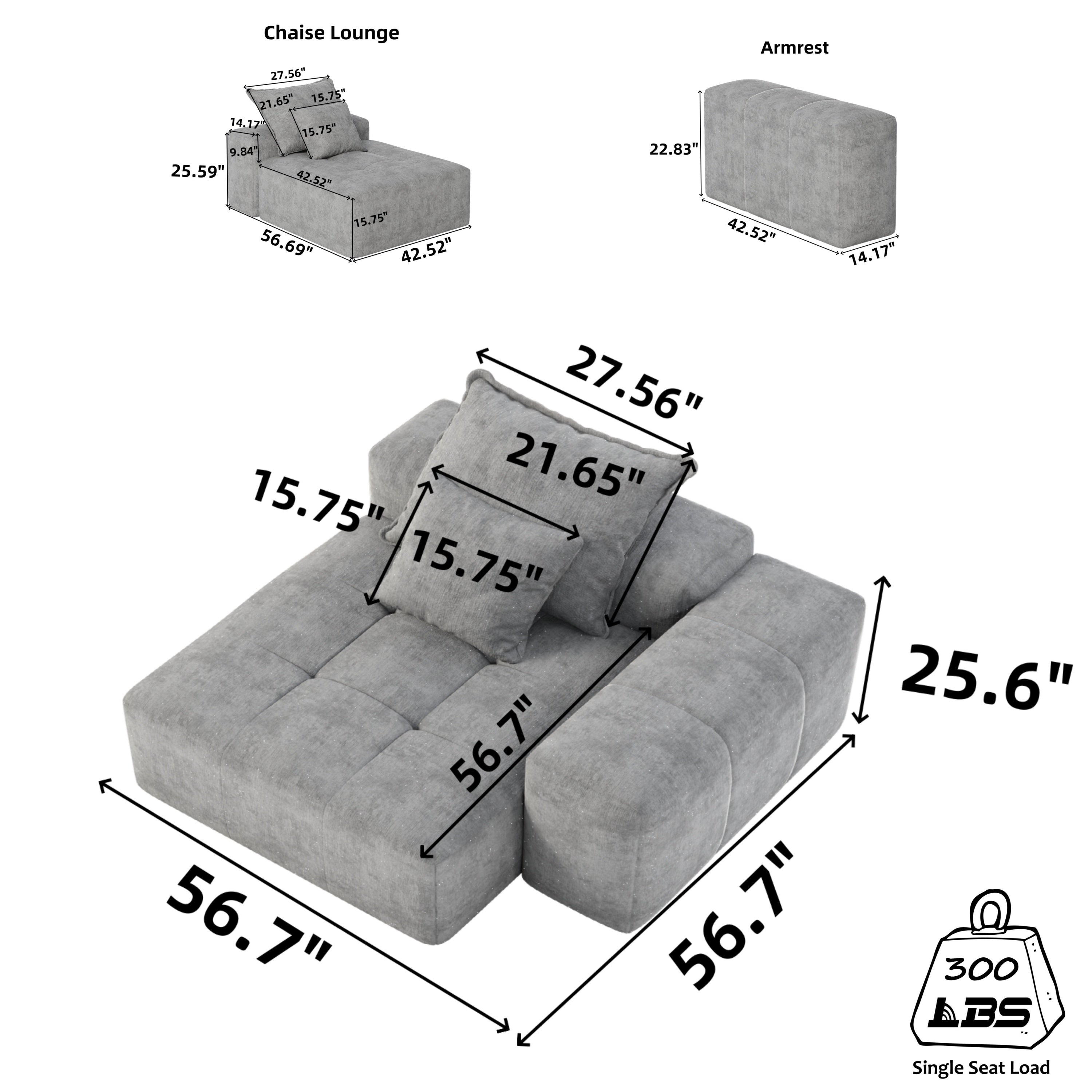 Modern Oversized Modular Sectional DIY Sofa