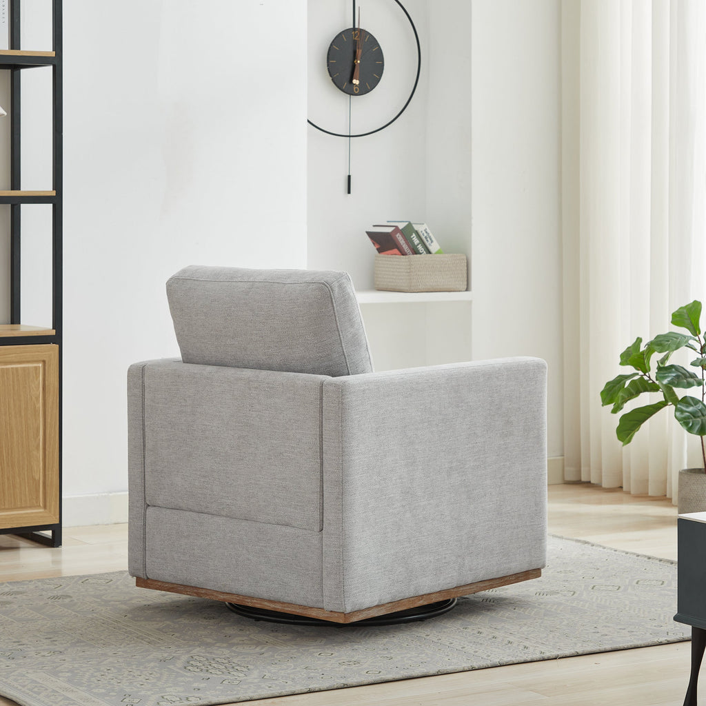 Modern Square Chenille Upholstered Swivel Accent Chair