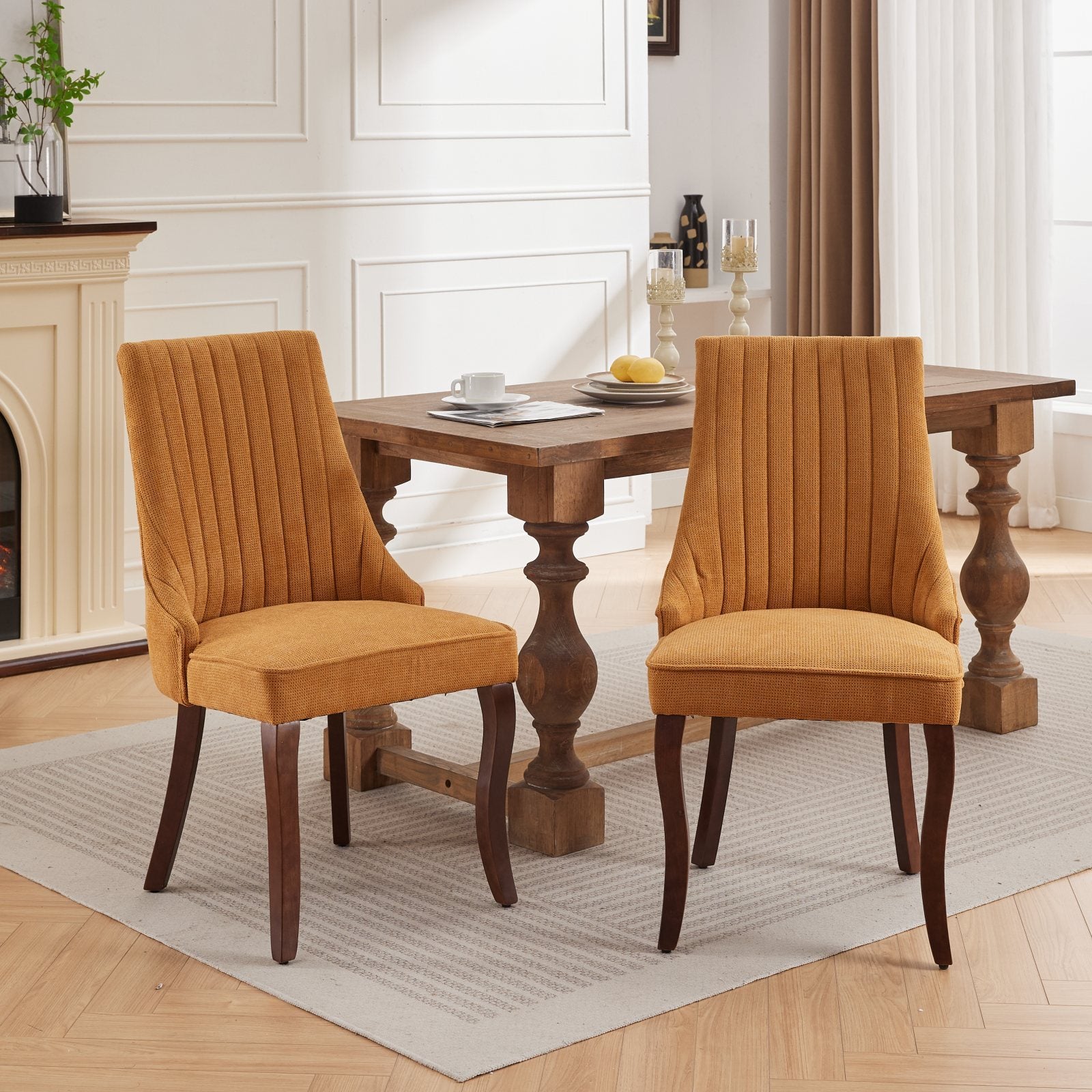 Rayon Cloth Flocking Velvet/Linen Dining Chairs (Set of 2)