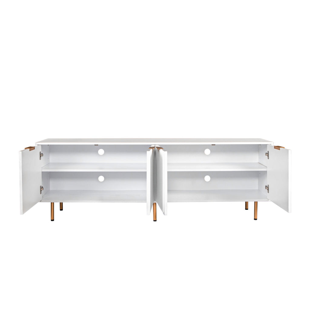 Modern Warm White TV Cabinet for 80 Inch TV Stands