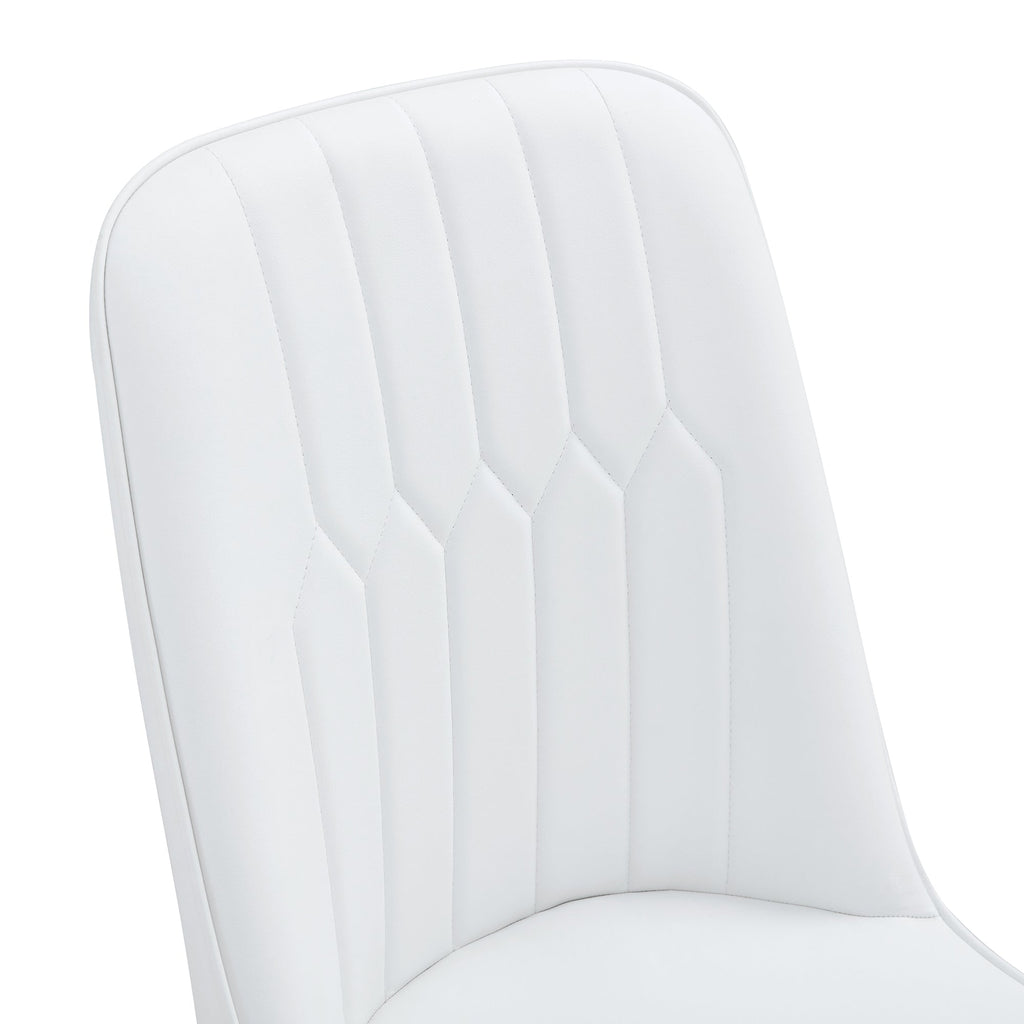 Modern Dining Chairs with Sleek PU leather Backrest (Set of 2)