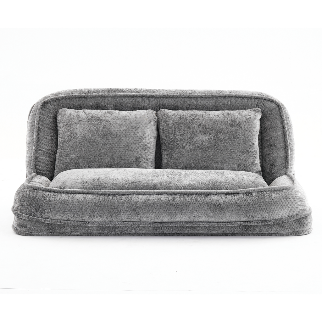 2-in-1 Extra Large Chenille Floor Couch Loveseat for Humans & Dogs