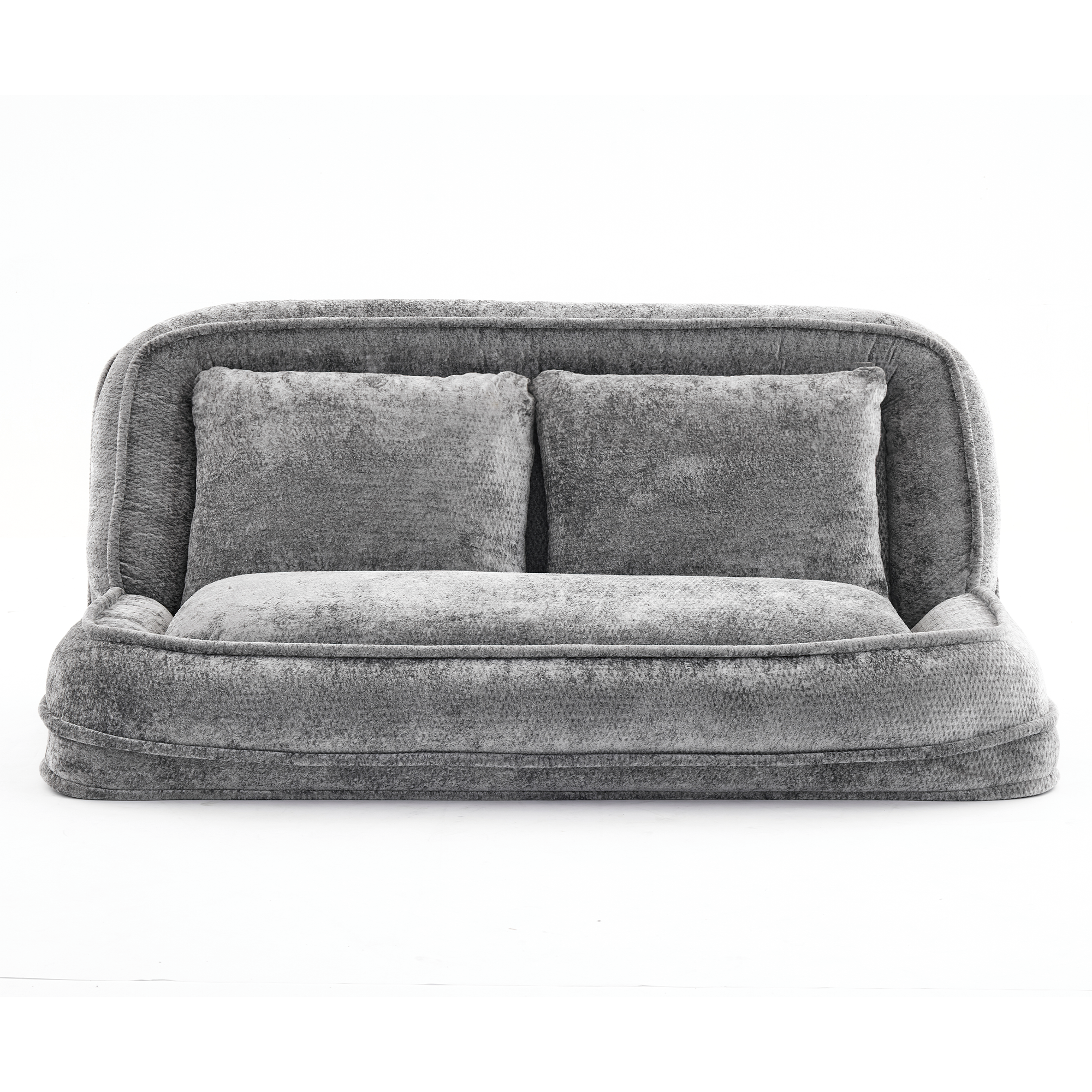 2-in-1 Extra Large Chenille Floor Couch Loveseat for Humans & Dogs