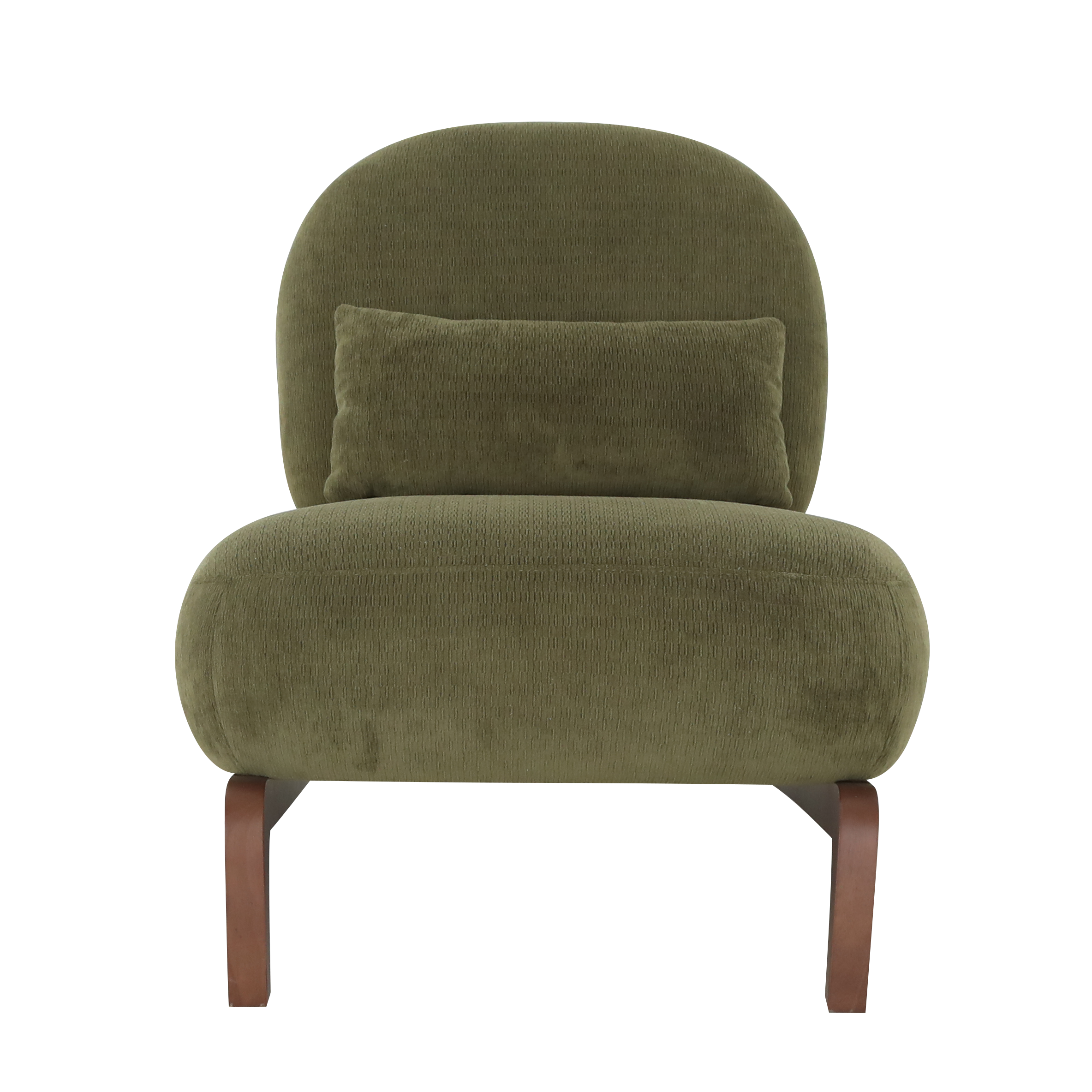 Velvet Accent Chair with Solid Wood Legs
