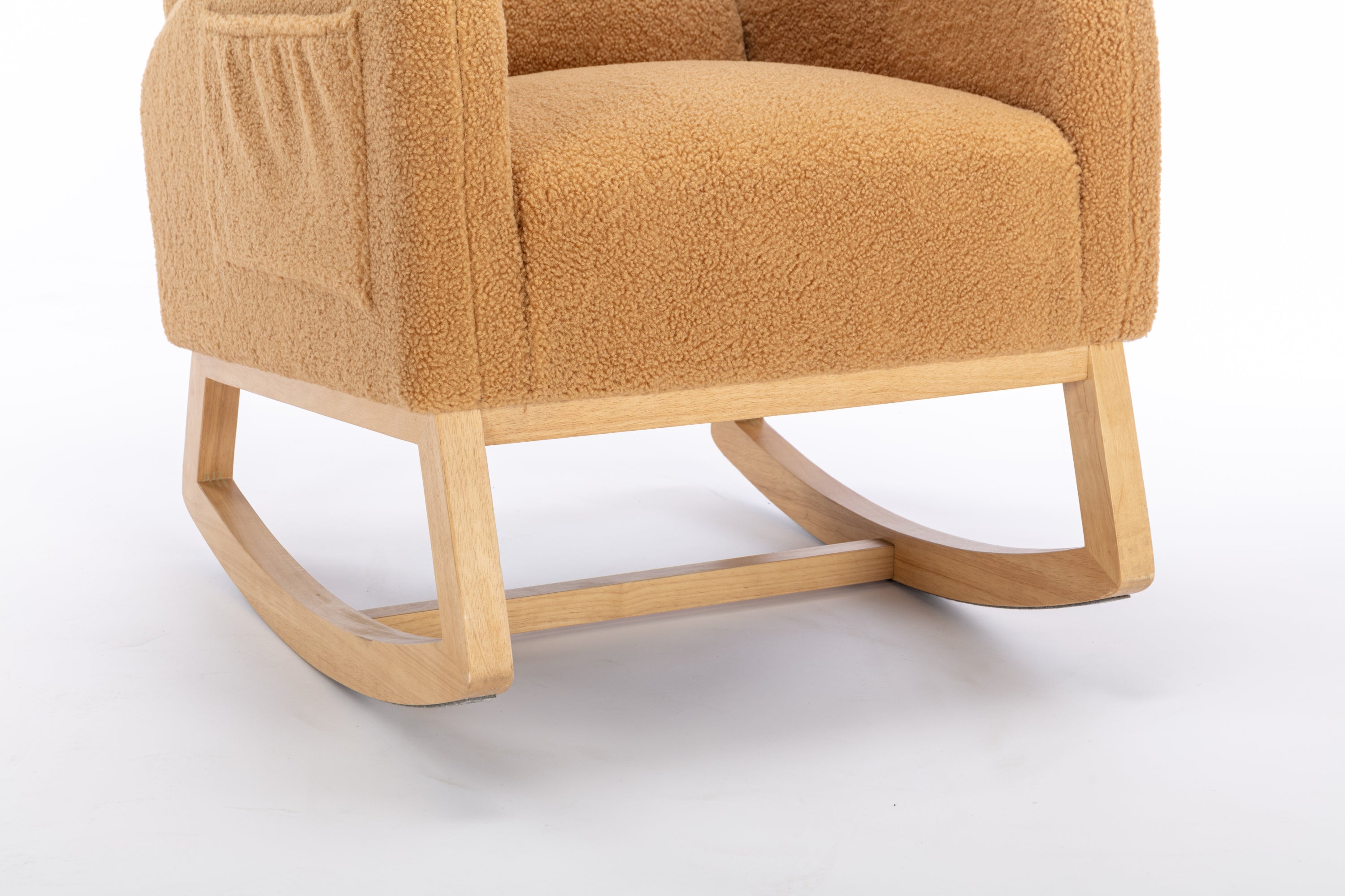 Teddy Fabric Rocking Chair with Packet Wood Legs