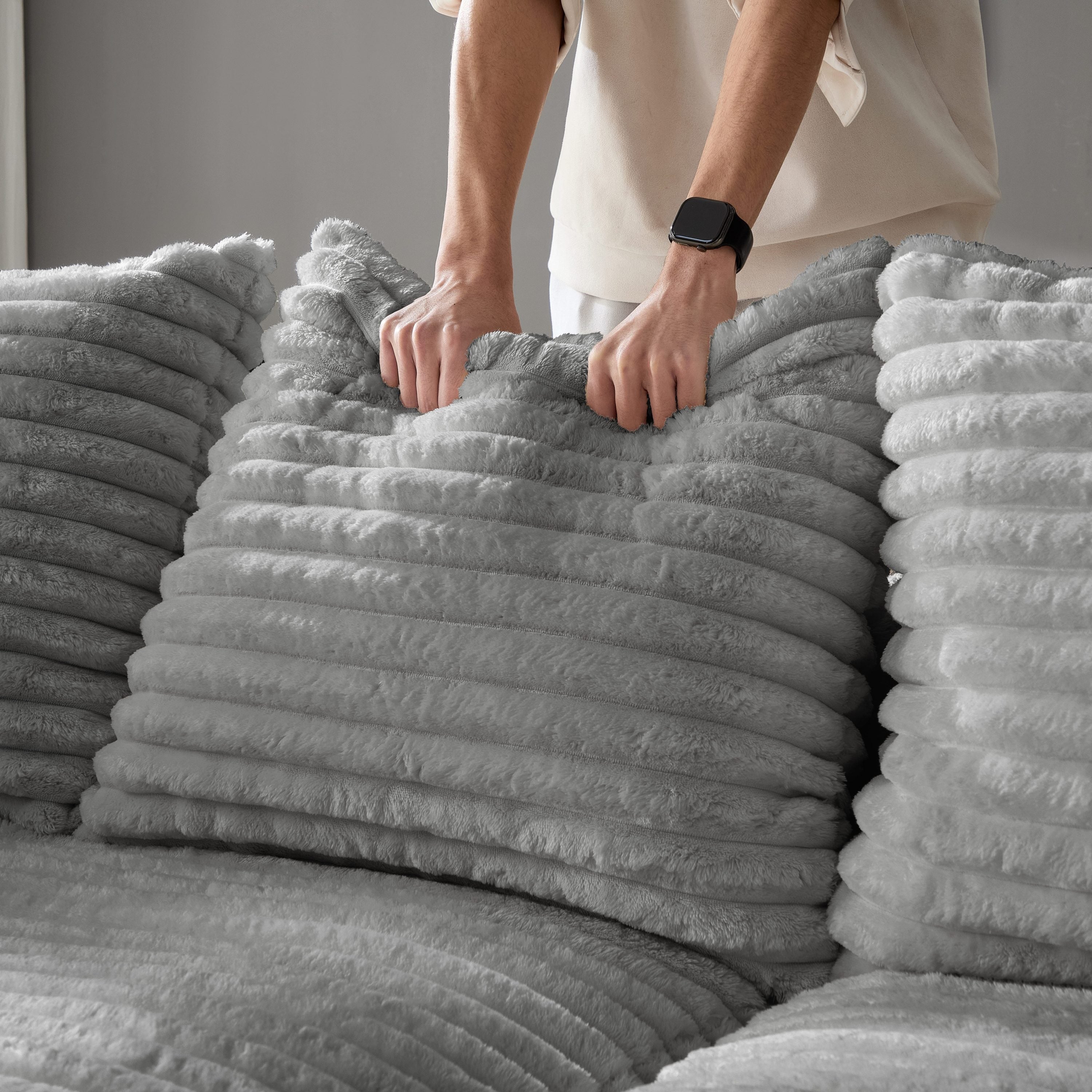 82.7' Modern Comfy Cloud Couch Sofa with Soft Pillows + Ottomans Option