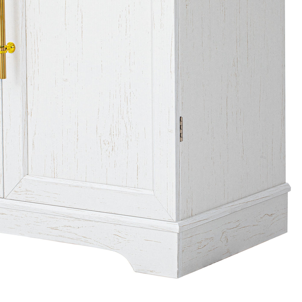 78" Tall Farmhouse Kitchen Pantry Cabinet with Shelves Drawer Wine Rack